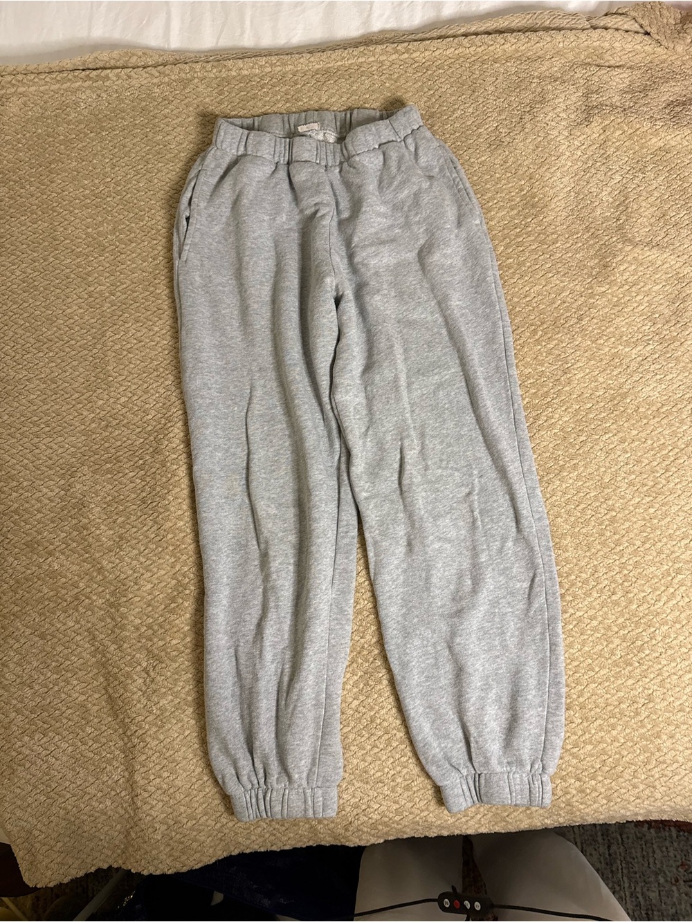 Gray Elastic Waist Sweatpants